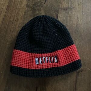 Netflix SpellOut Beanie  Adult One Size Black Red 100% Acrylic USA Promo